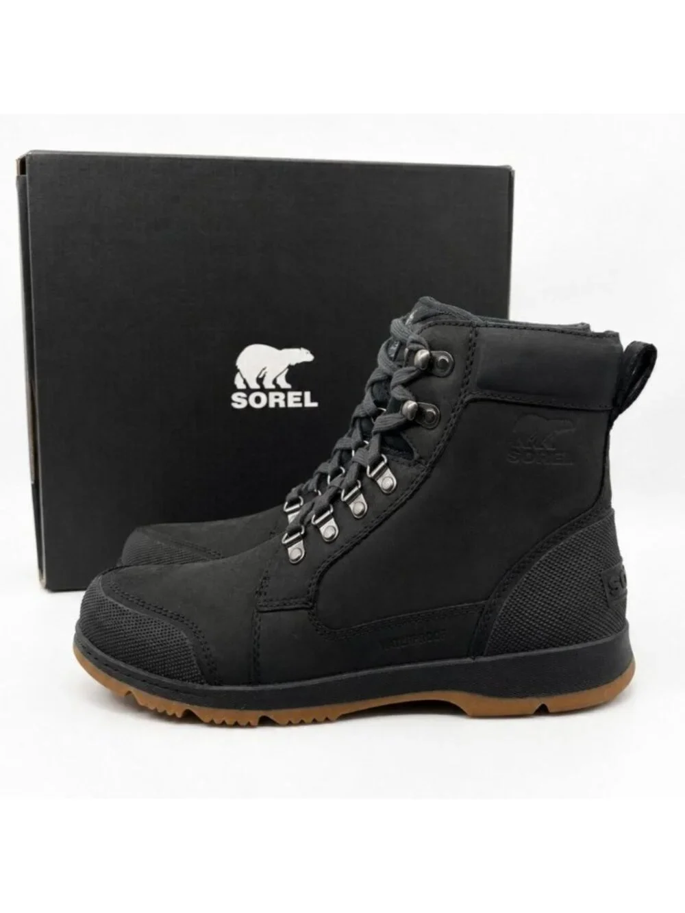 SOREL Ankeny II Mid WP Insulated Mens 10 Tobacco Black Waterproof Boots